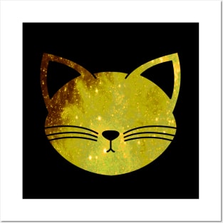 Galaxy Cat (Yellow) Posters and Art